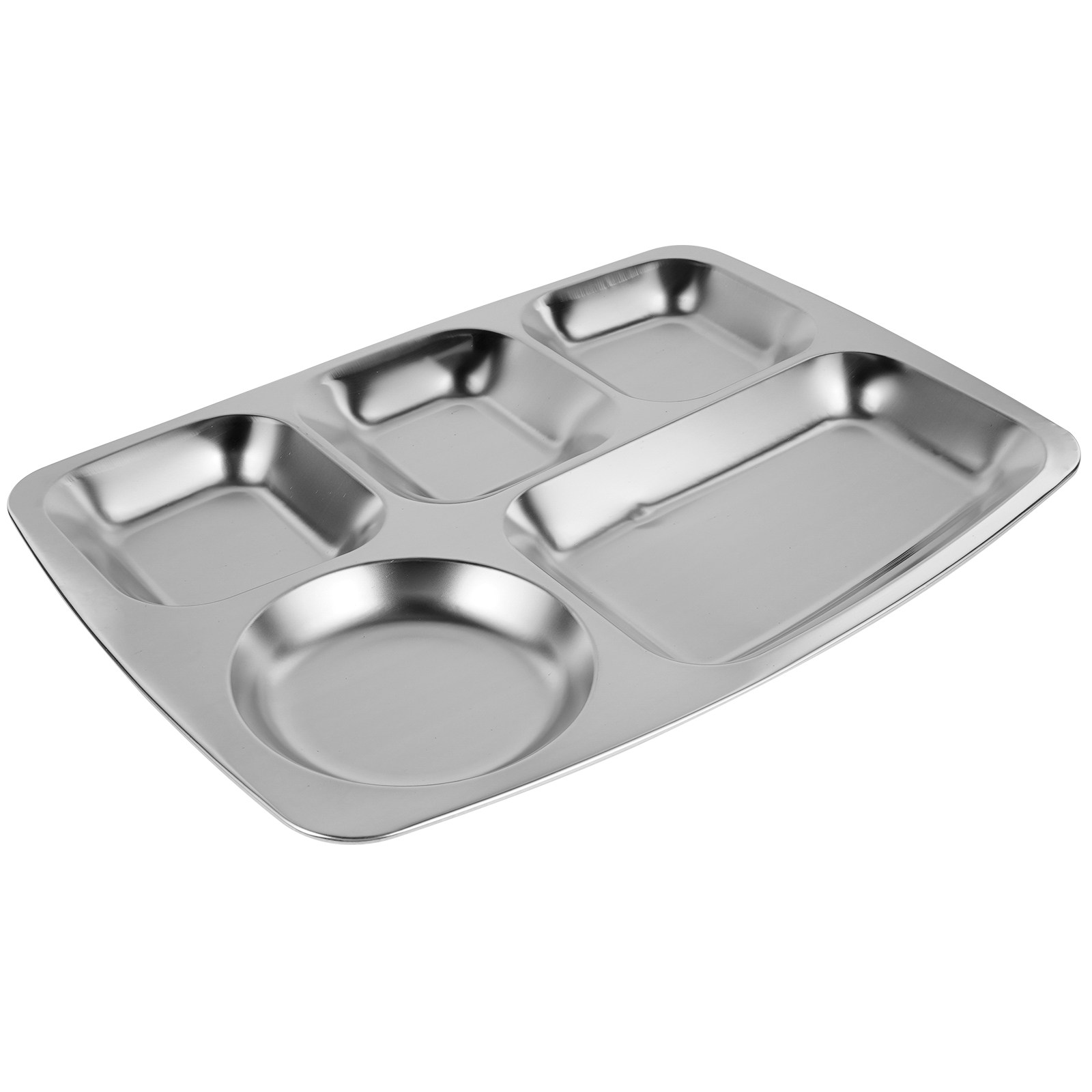 Nutrition & Fitness Hub - Stainless Steel Divided Food Plate 5-Grid