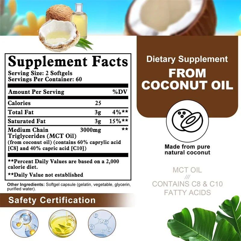 MCT Oil Supplement - Contains  - Mct Oil Coconut avaliação e preço