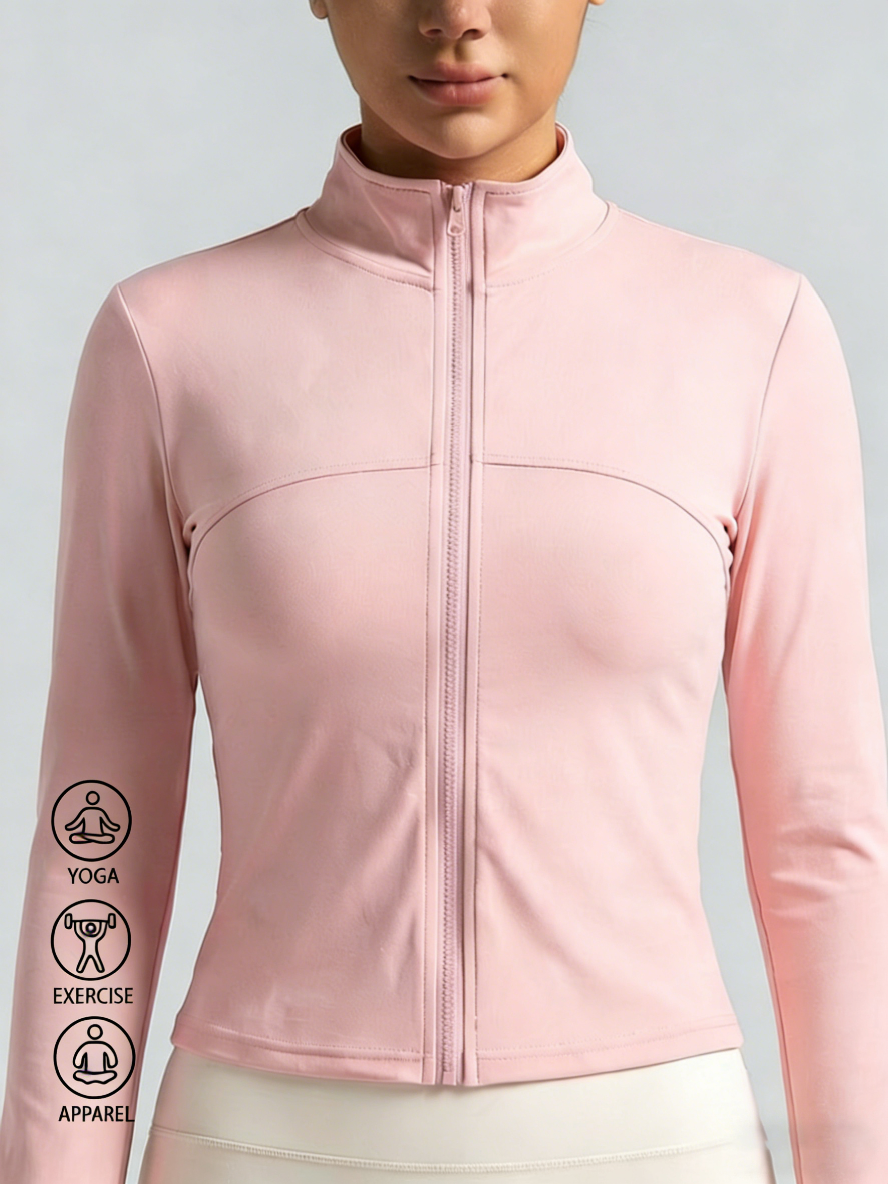 New Women Light pink Yoga Coat - Fitness & Nutrition Lab Zapopan avaliação e preço