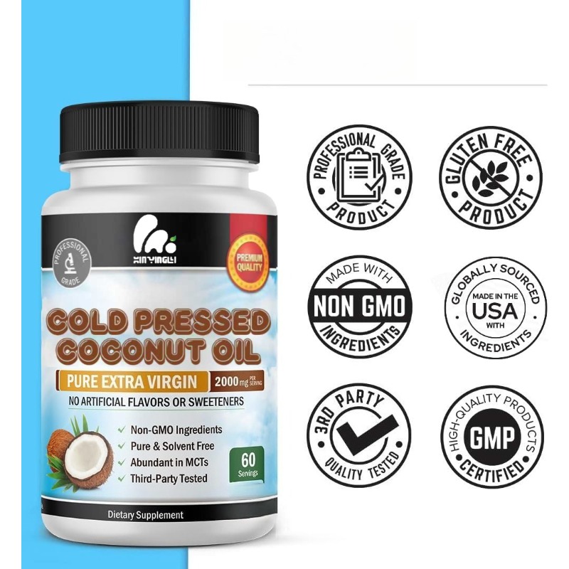 Coconut oil capsules 2000mg, r - Mct Oil Coconut avaliação e preço