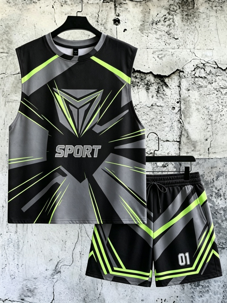 Men's Geometric Sport Print Sl - Fitness & Nutrition Lab Zapopan avaliação e preço