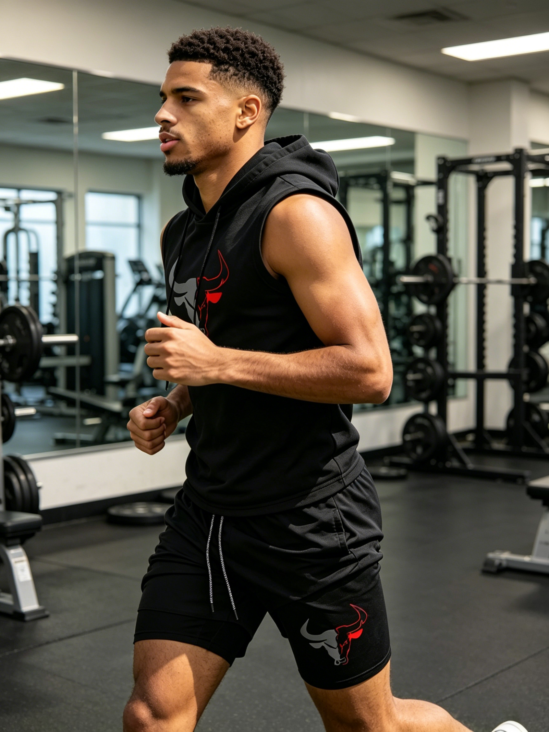 Men's 2 Piece Black Sleeveless - Fitness & Nutrition Lab Zapopan avaliação e preço